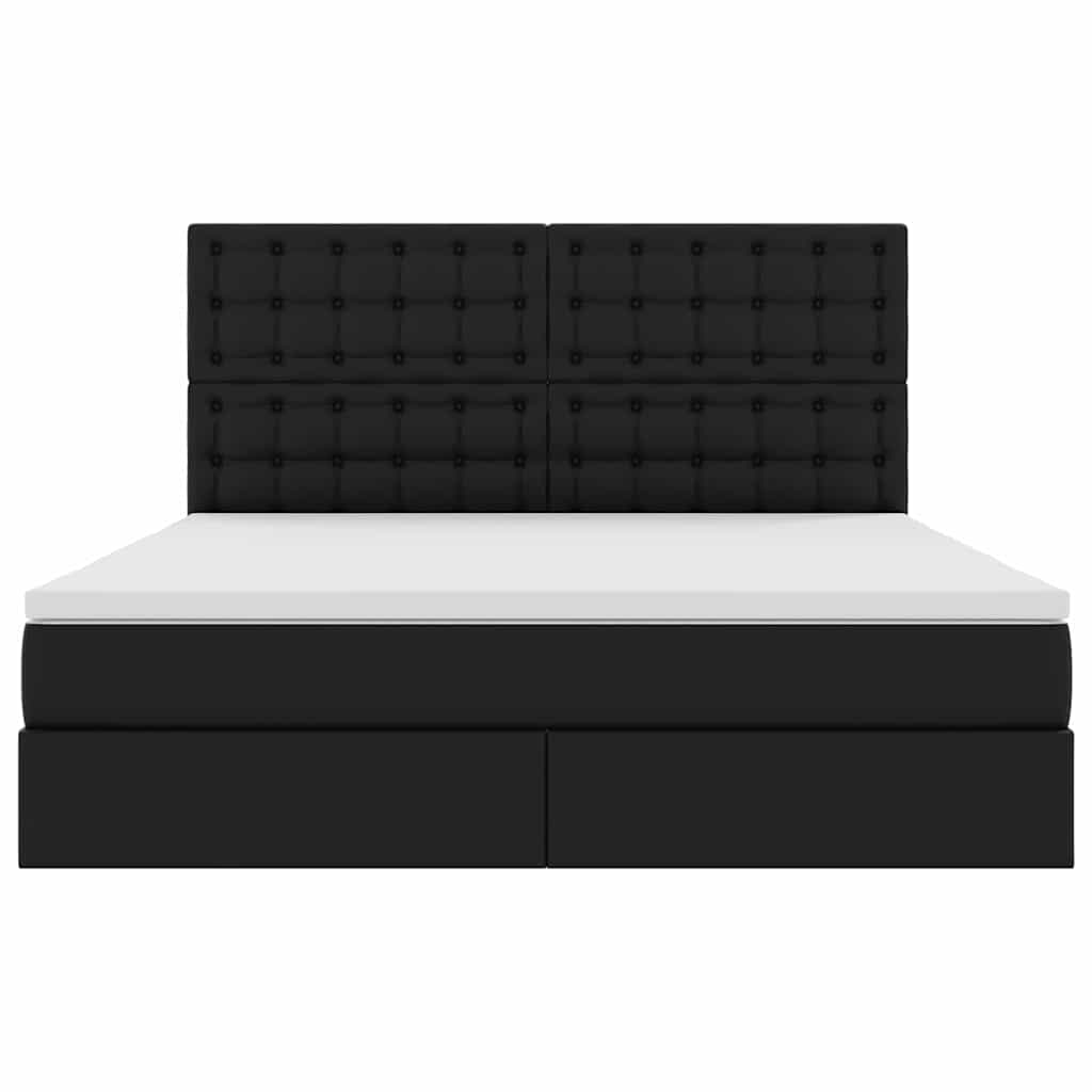 Krevet s od storage s madracem Crna 180 x 200 cm Lažna koža