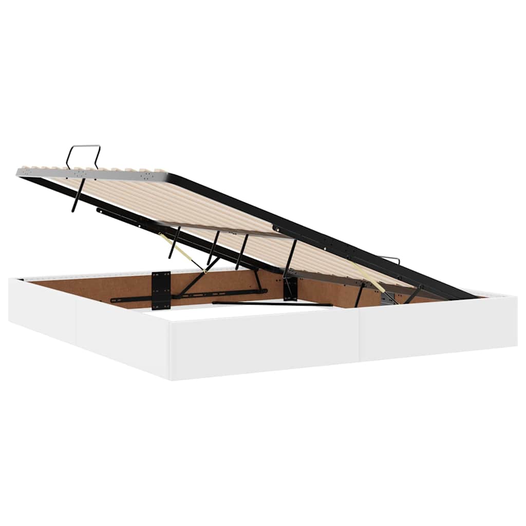 Krevet s od storage Čista bijela 180 x 200 cm Lažna koža