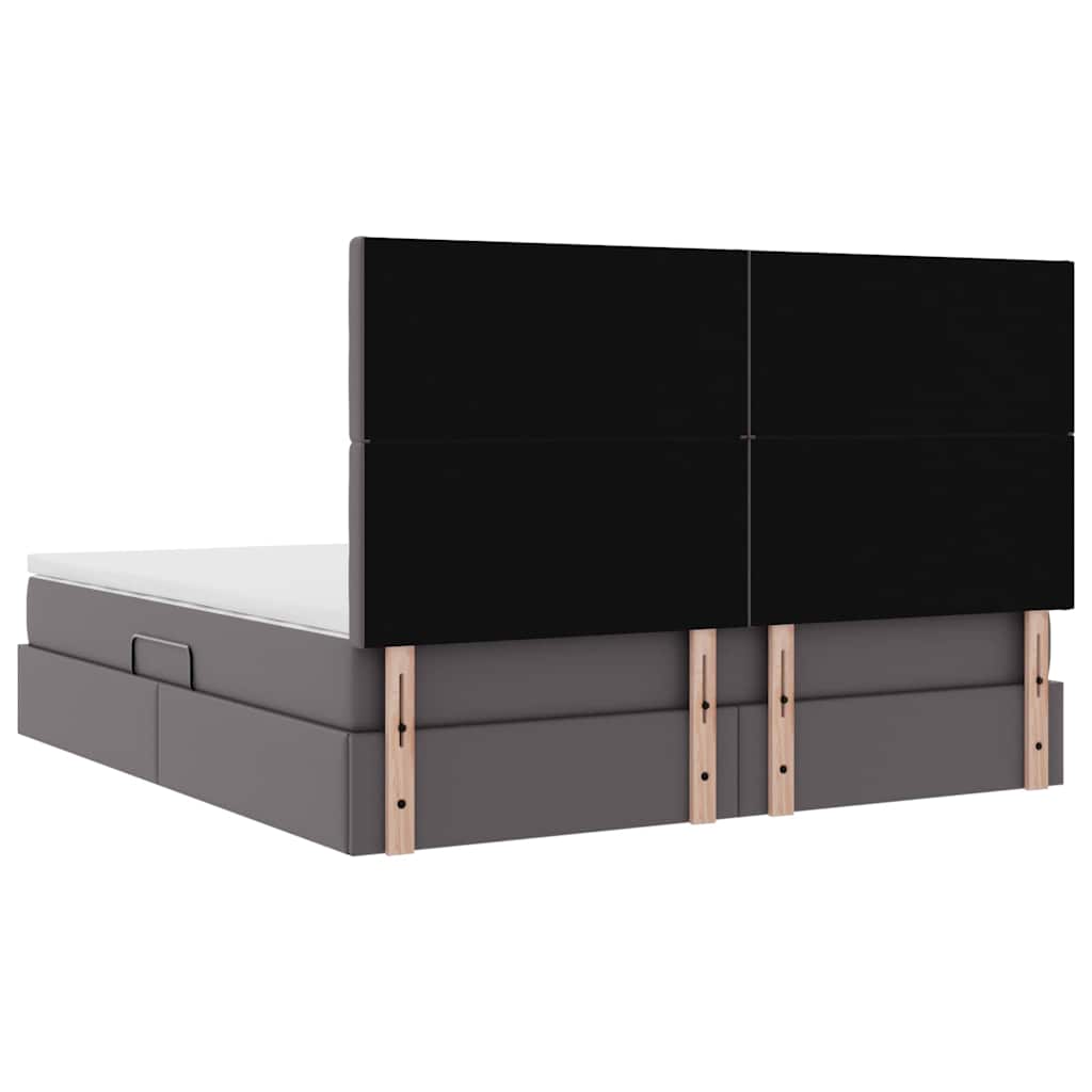 Krevet s od storage s madracem Siva 180 x 200 cm Lažna koža