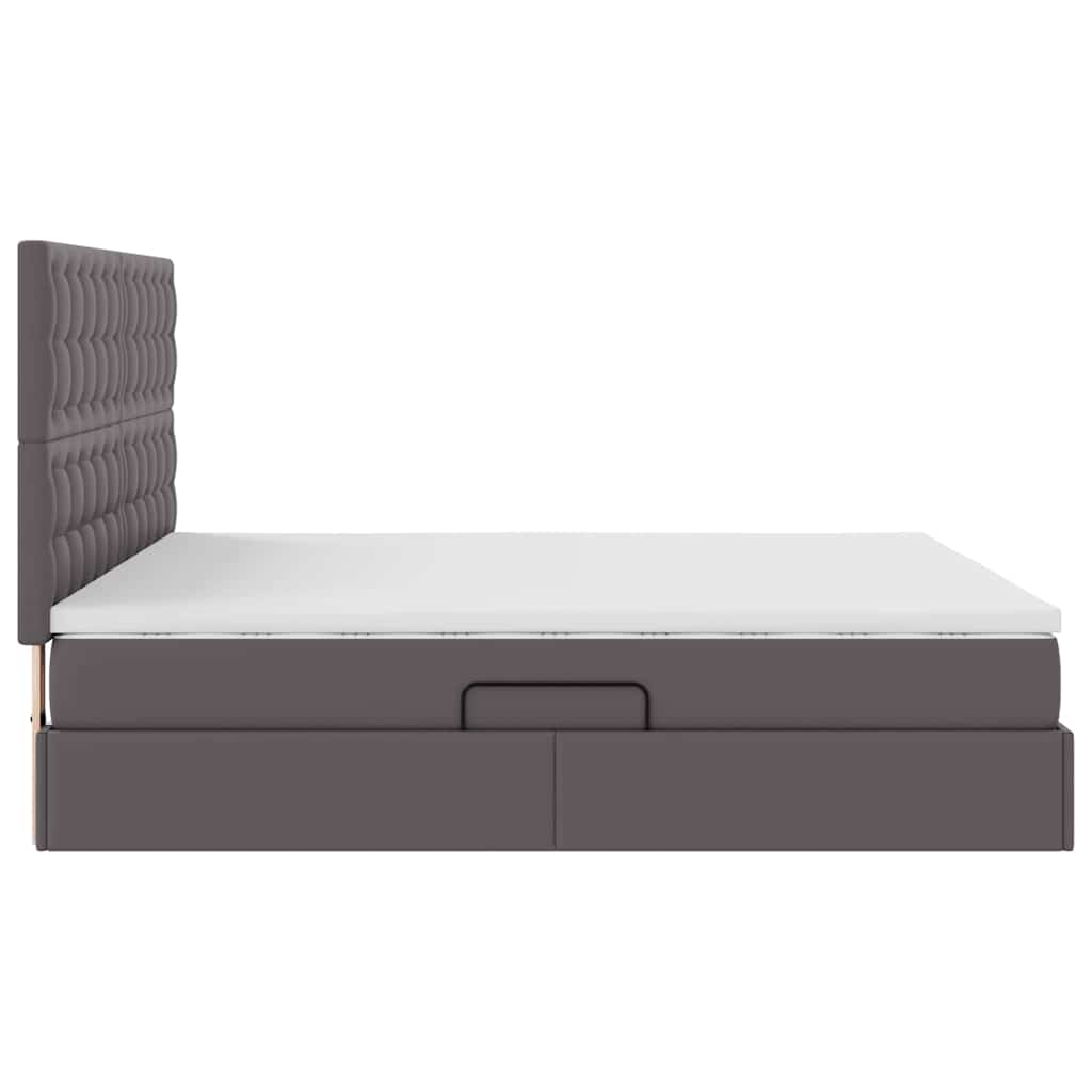 Krevet s od storage s madracem Siva 180 x 200 cm Lažna koža