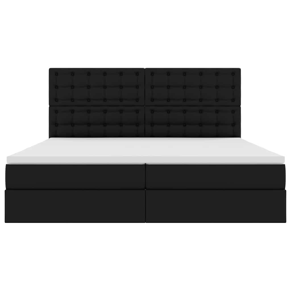 Krevet s od storage s madracem Crna 200 x 200 cm Lažna koža