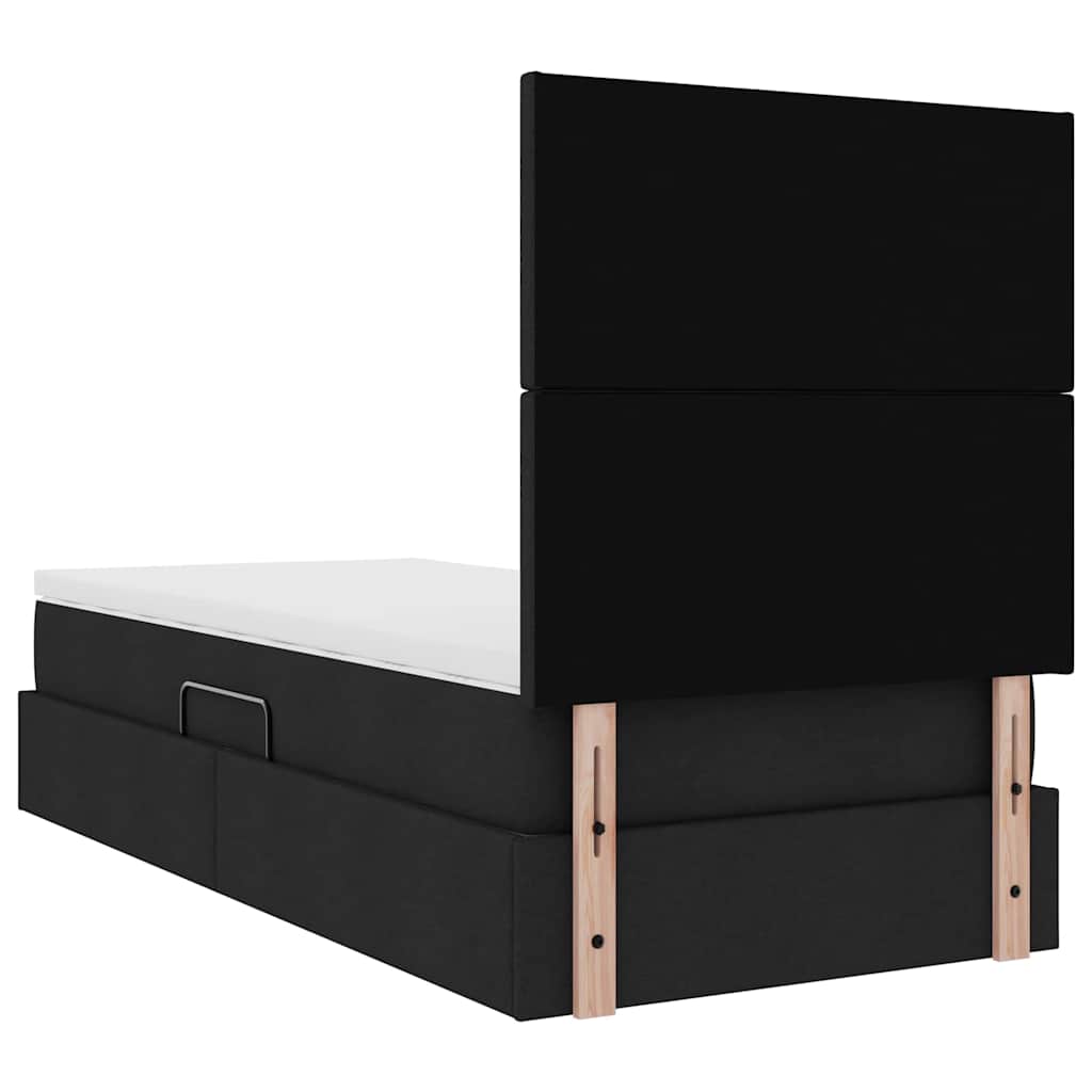 Krevet s madracem i skladištem Crna 100 x 200 cm Poliester