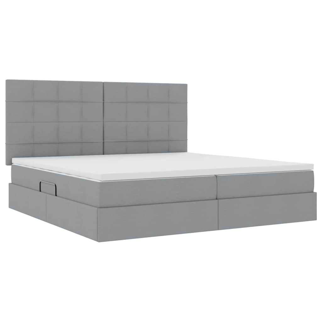 Krevet s madracem i skladištem Svijetlo siva 200 x 200 cm