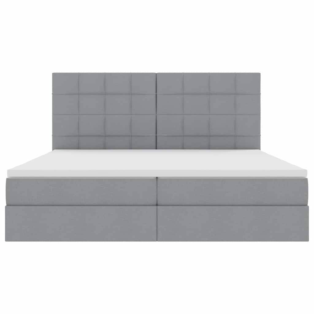 Krevet s madracem i skladištem Svijetlo siva 200 x 200 cm