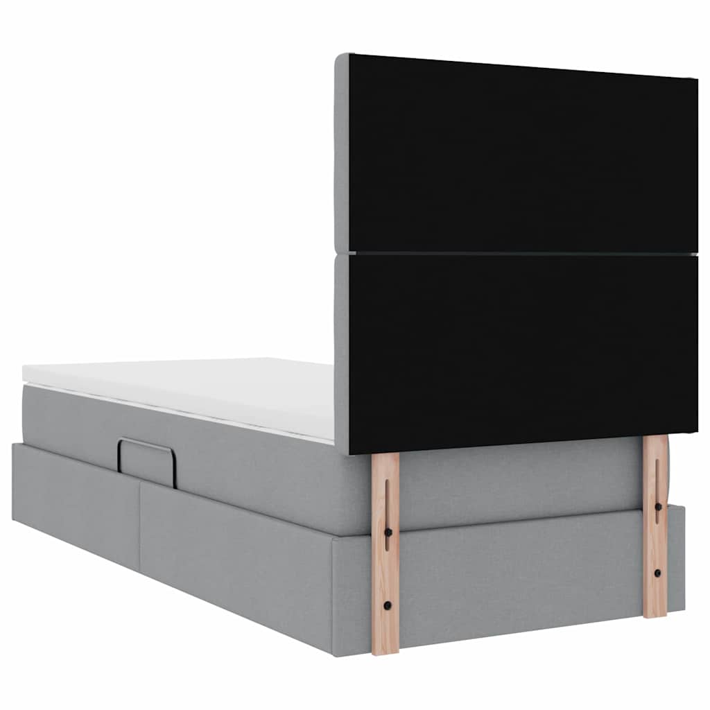 Krevet s madracem i skladištem Svijetlo siva 100 x 200 cm