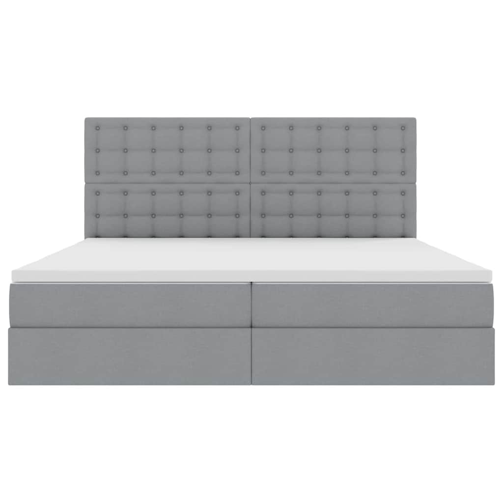 Krevet s madracem i skladištem Svijetlo siva 200 x 200 cm
