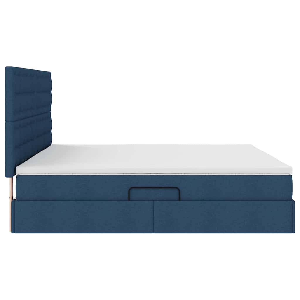 Krevet s madracem i skladištem Plava 200 x 200 cm Poliester