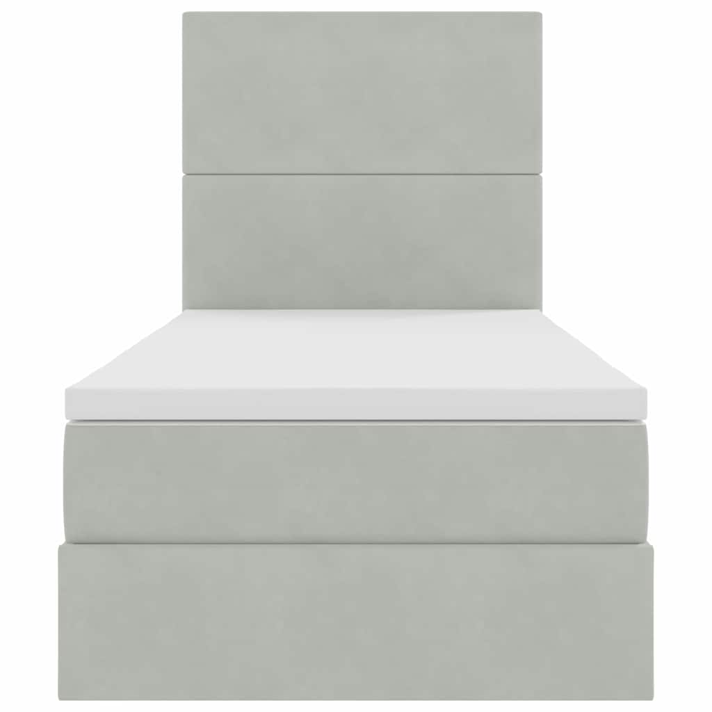 Krevet s madracem i skladištem Svijetlo siva 100 x 200 cm
