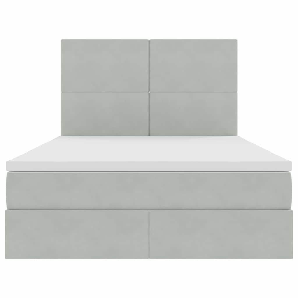 Krevet s madracem i skladištem Svijetlo siva 140 x 190 cm