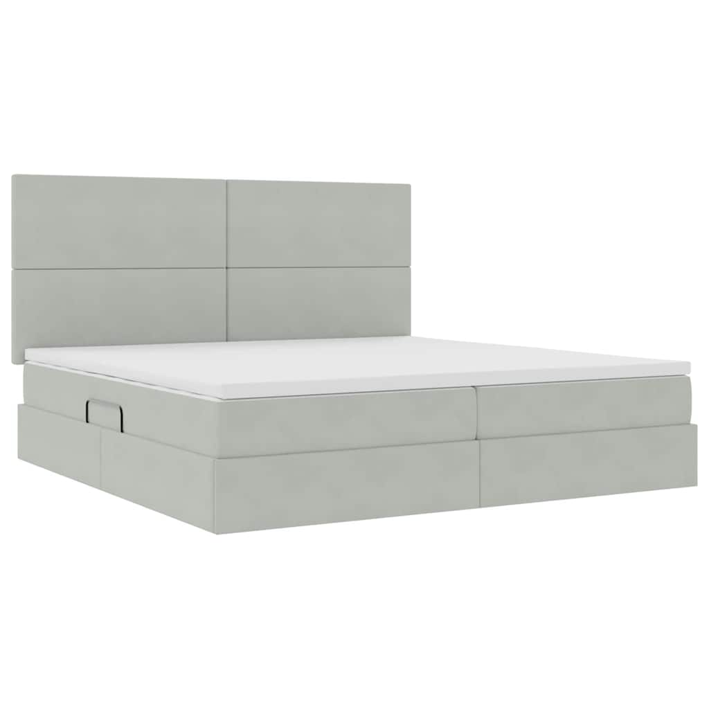 Krevet s madracem i skladištem Svijetlo siva 200 x 200 cm