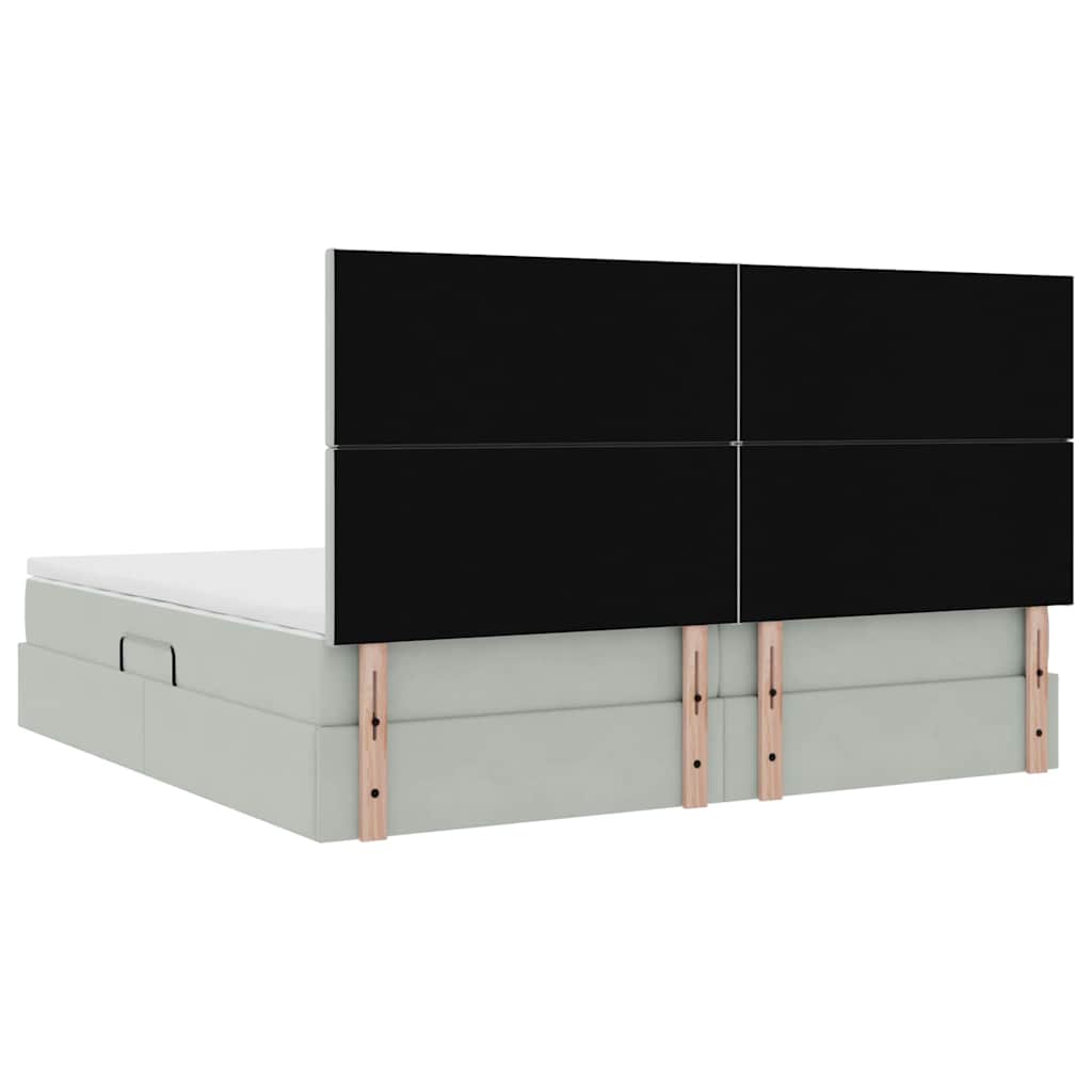 Krevet s madracem i skladištem Svijetlo siva 200 x 200 cm