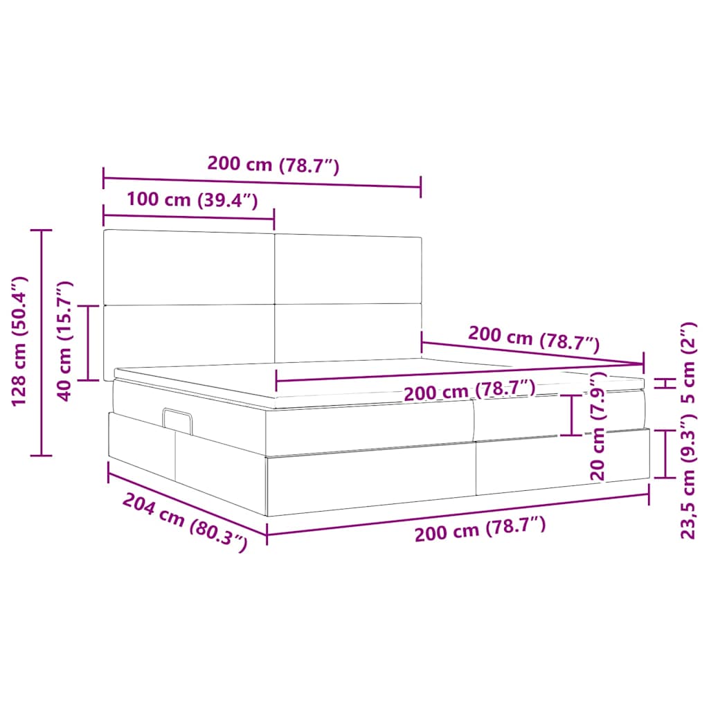 Krevet s madracem i skladištem Svijetlo siva 200 x 200 cm
