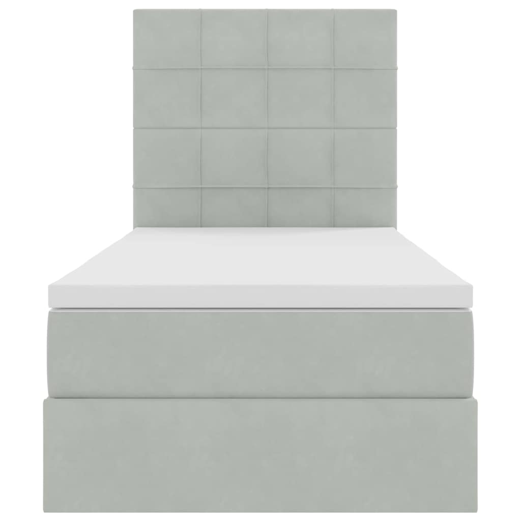 Krevet s madracem i skladištem Svijetlo siva 100 x 200 cm