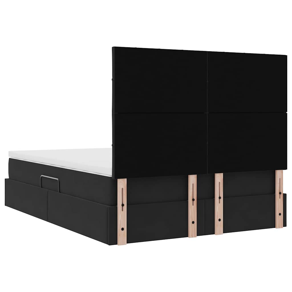 Krevet s madracem i skladištem Crna 140 x 190 cm Baršun