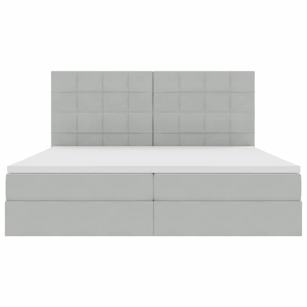Krevet s madracem i skladištem Svijetlo siva 200 x 200 cm