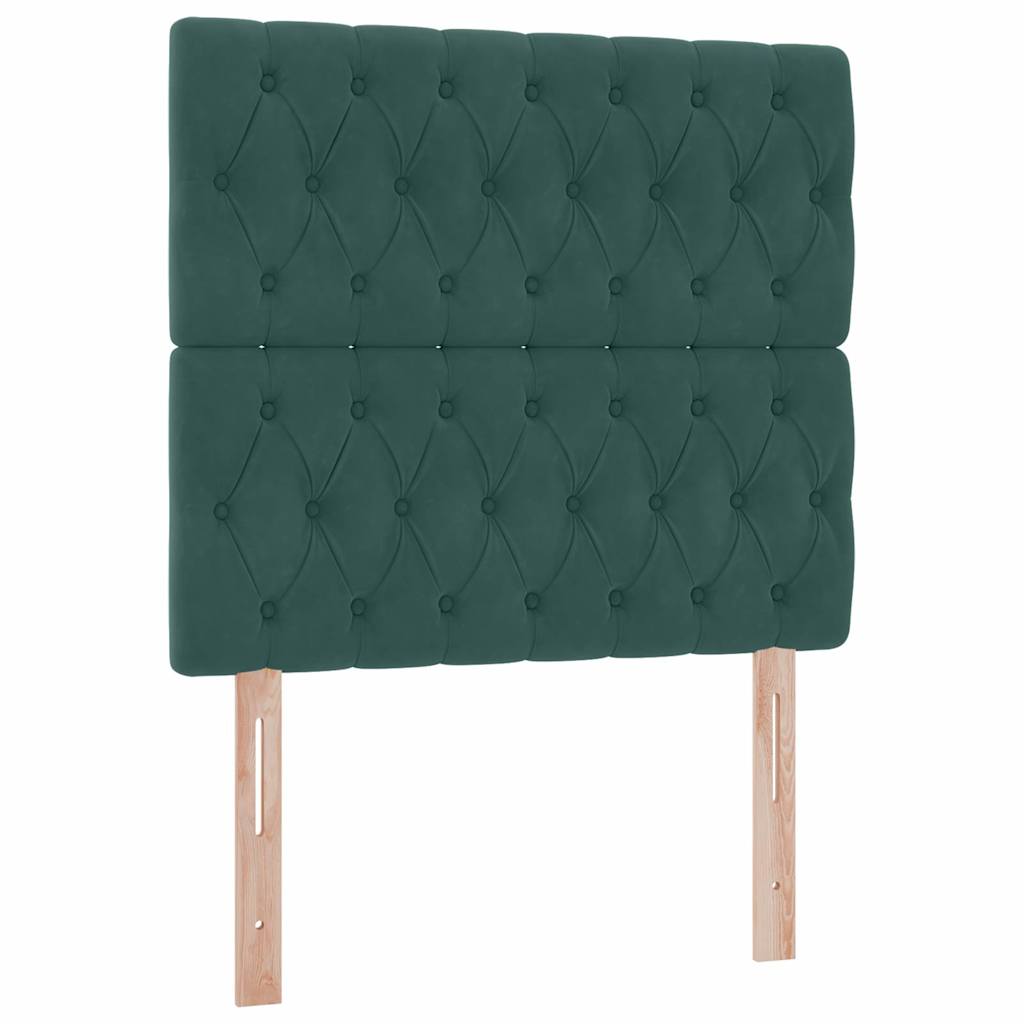 Krevet s madracem i skladištem Tamnozelena 90 x 200 cm Baršun