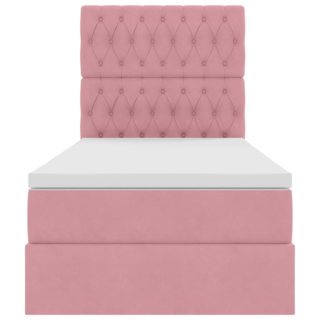 Krevet s madracem i skladištem Ružičasta 100 x 200 cm Baršun