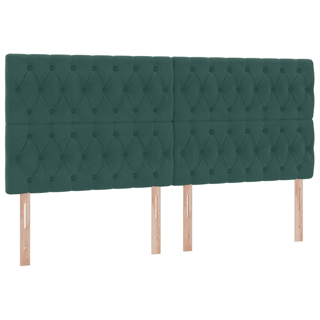 Krevet s madracem i skladištem Tamnozelena 200 x 200 cm Baršun