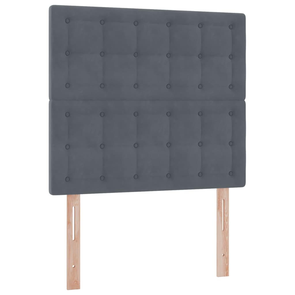 Krevet s madracem i skladištem Tamno siva 90 x 190 cm Baršun