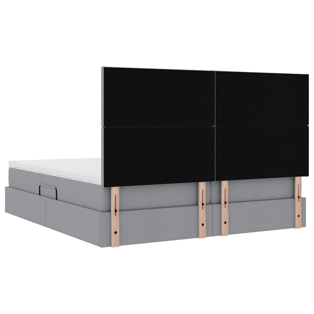 Krevet s od storage Svijetlo siva 180 x 200 cm Lažna koža