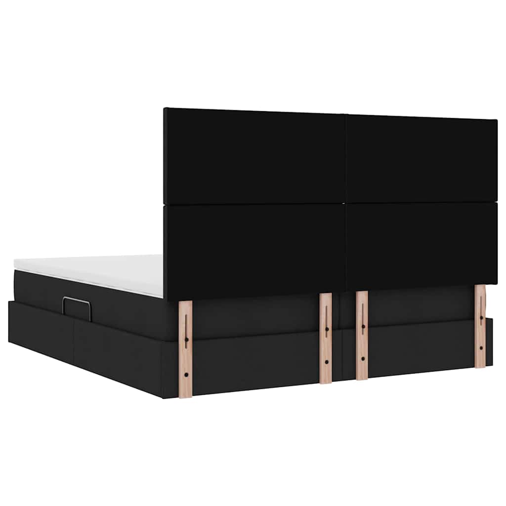 Krevet s od storage s madracem Crna 180 x 200 cm Lažna koža