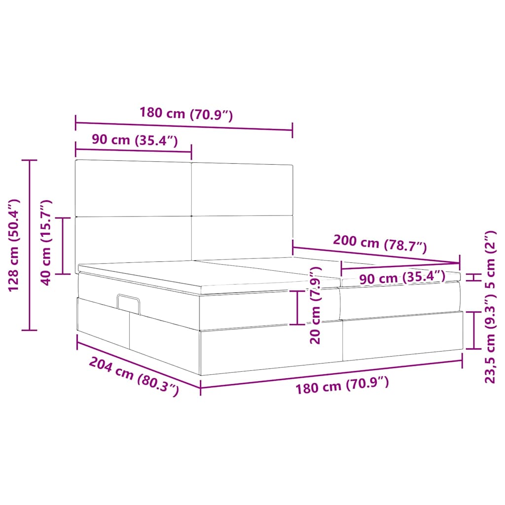 Krevet s od storage s uzglavljem Krema 180 x 200 cm Lažna koža