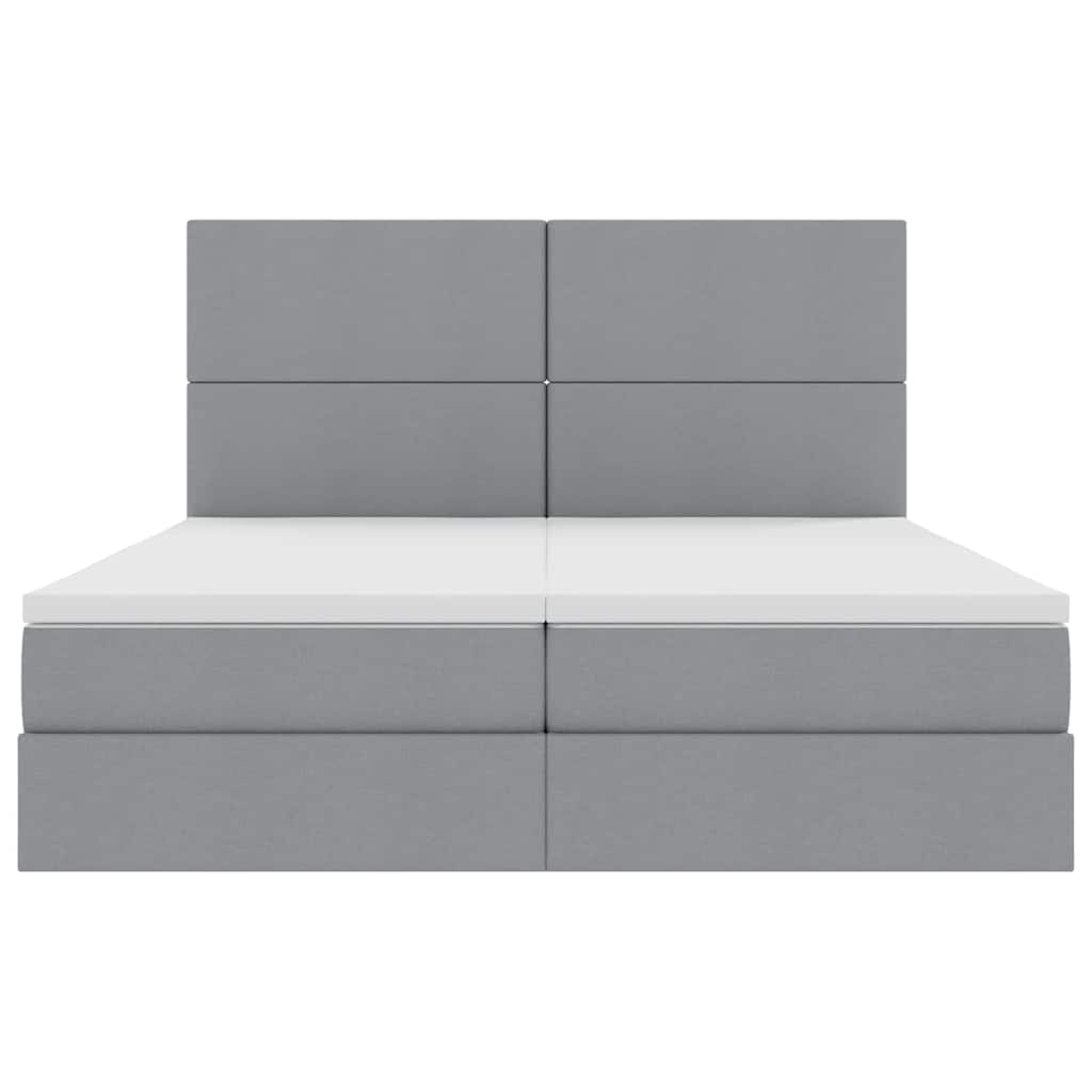 Krevet s od storage Svijetlo siva 200 x 200 cm Lažna koža
