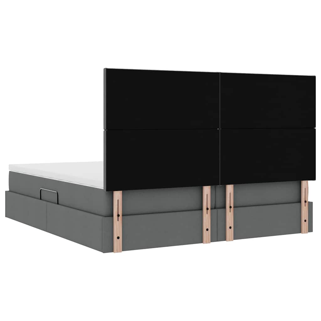 Krevet s od storage Tamno siva 200 x 200 cm Lažna koža