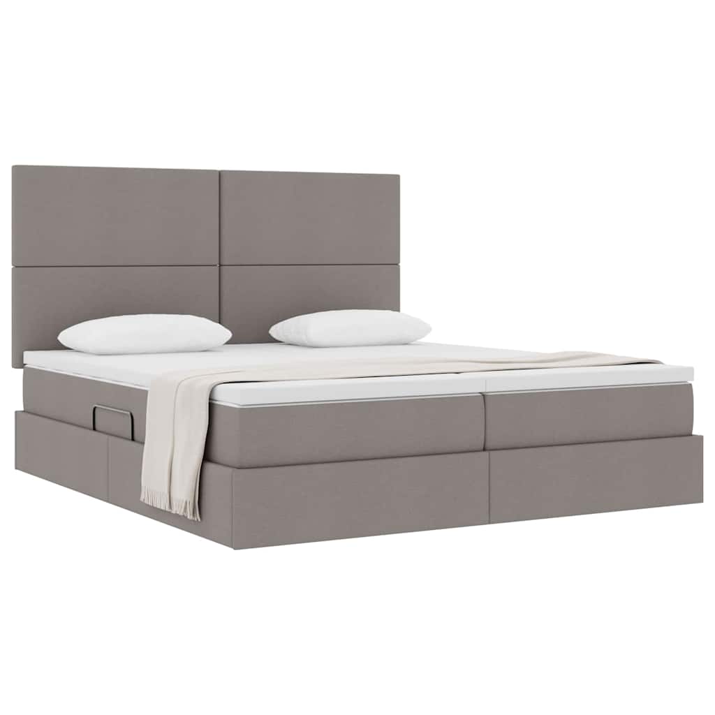 Krevet s od storage Sivo-smeđa 200 x 200 cm Lažna koža