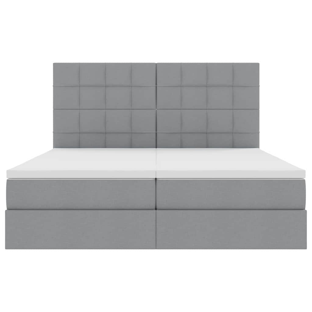 Krevet s od storage Svijetlo siva 180 x 200 cm Lažna koža
