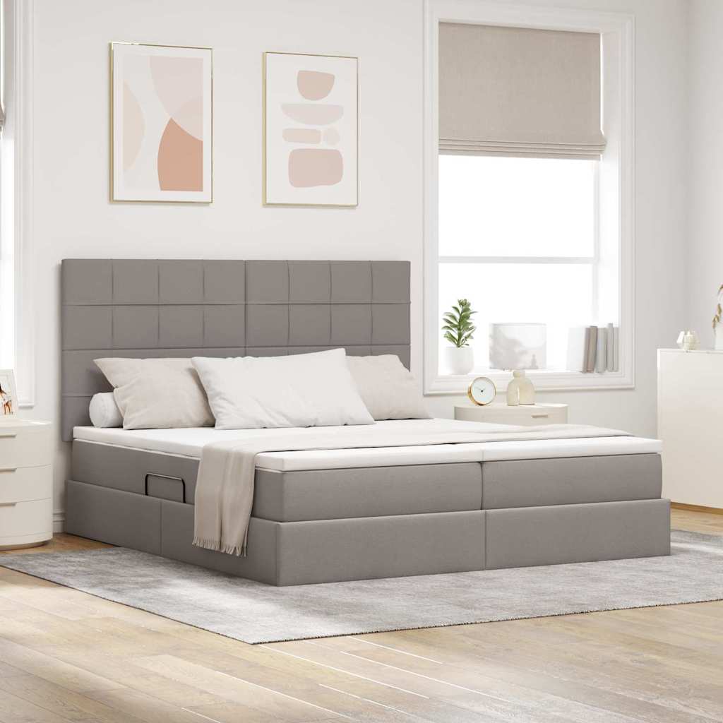 Krevet s od storage Sivo-smeđa 180 x 200 cm Lažna koža