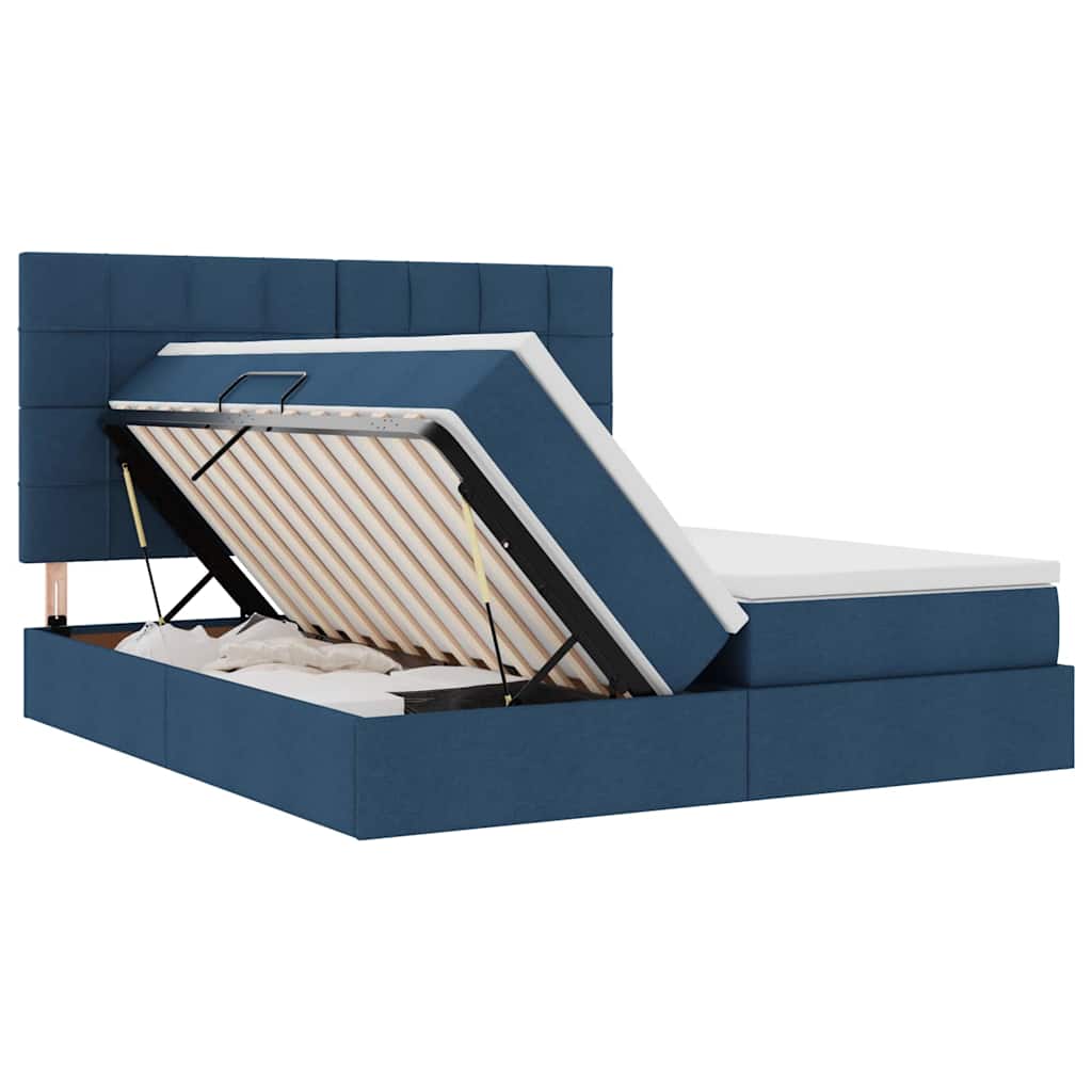 Krevet s od storage s madracem Plava 180 x 200 cm Lažna koža