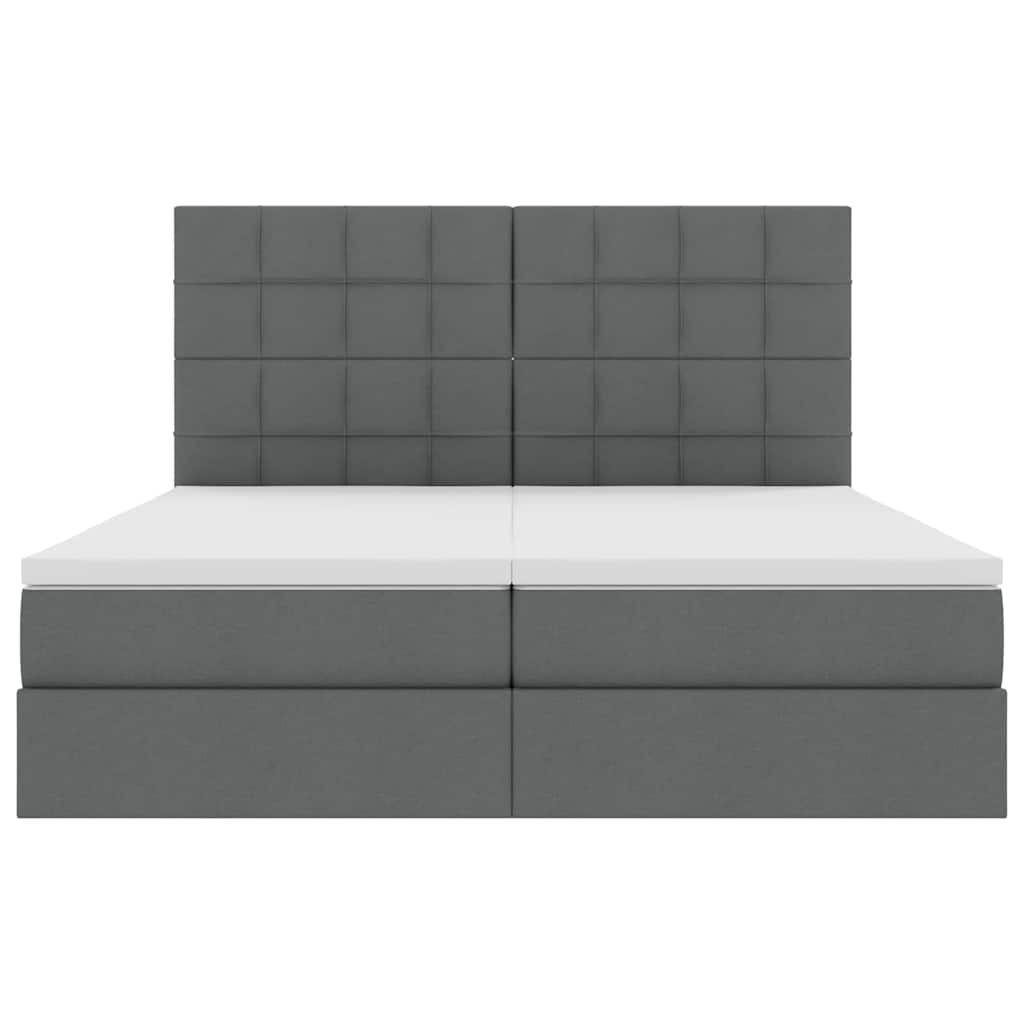 Krevet s od storage s uzglavljem Tamnosiva 200 x 200 cm Tkanina