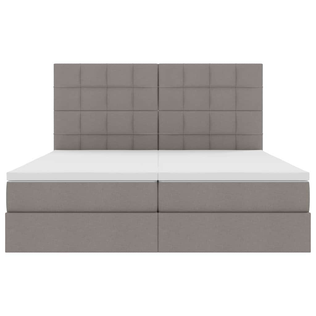 Krevet s od storage Sivo-smeđa 200 x 200 cm Lažna koža