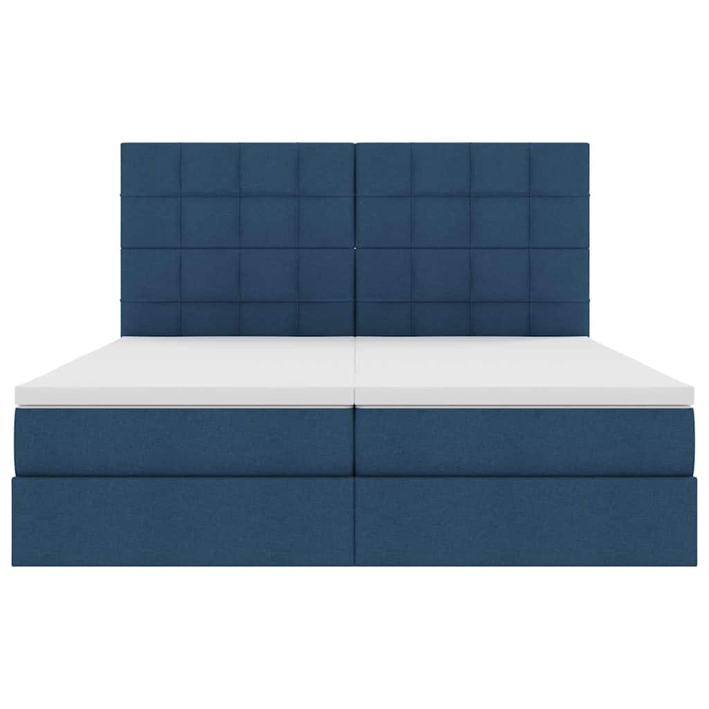 Krevet s od storage s uzglavljem Plava 200 x 200 cm Lažna koža