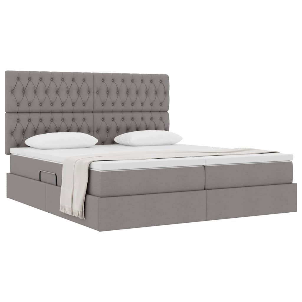 Krevet s od storage Sivo-smeđa 180 x 200 cm Lažna koža
