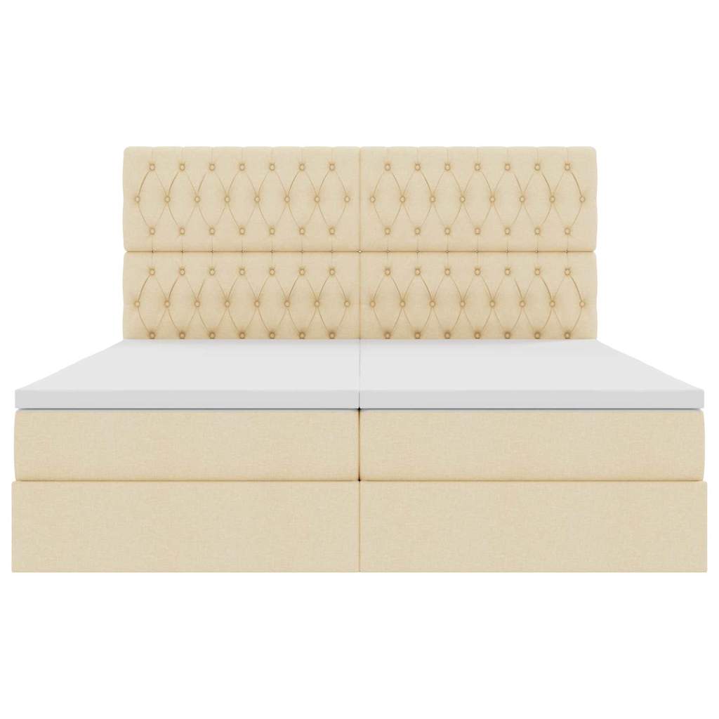 Krevet s od storage s uzglavljem Krema 180 x 200 cm Lažna koža