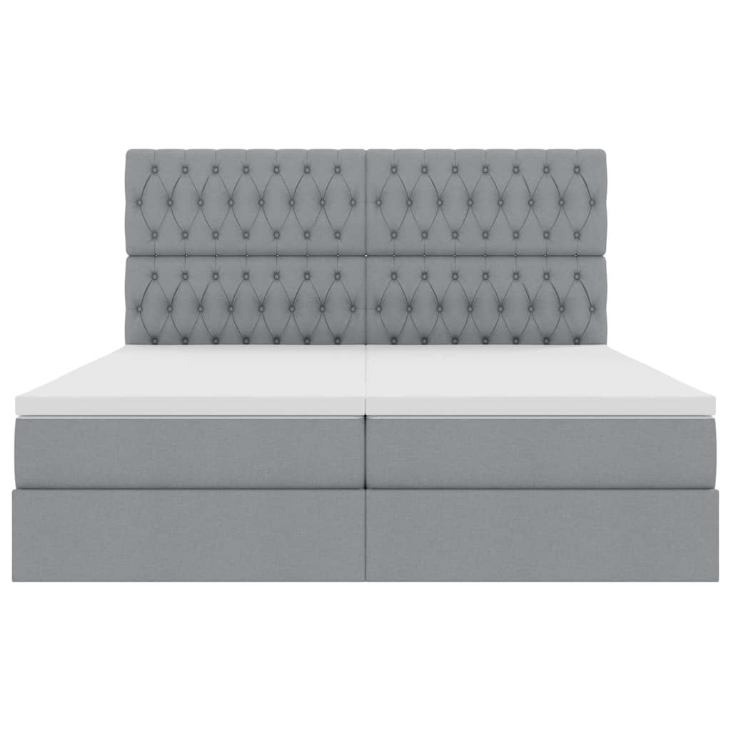 Krevet s od storage s pohranom Svjetlosiva 200 x 200 cm Tkanina