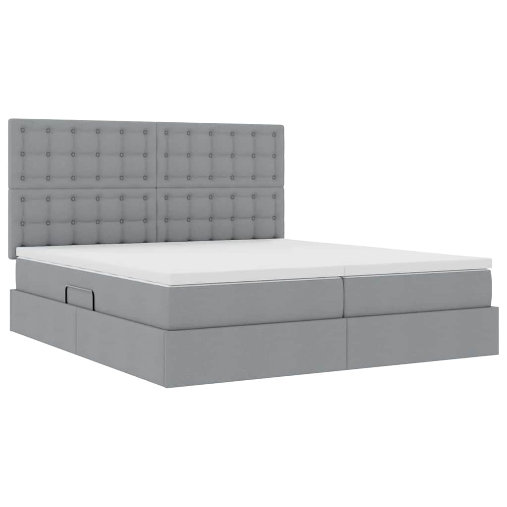Krevet s od storage Svijetlo siva 180 x 200 cm Lažna koža