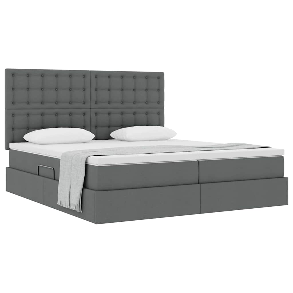 Krevet s od storage s uzglavljem Tamnosiva 180 x 200 cm Tkanina