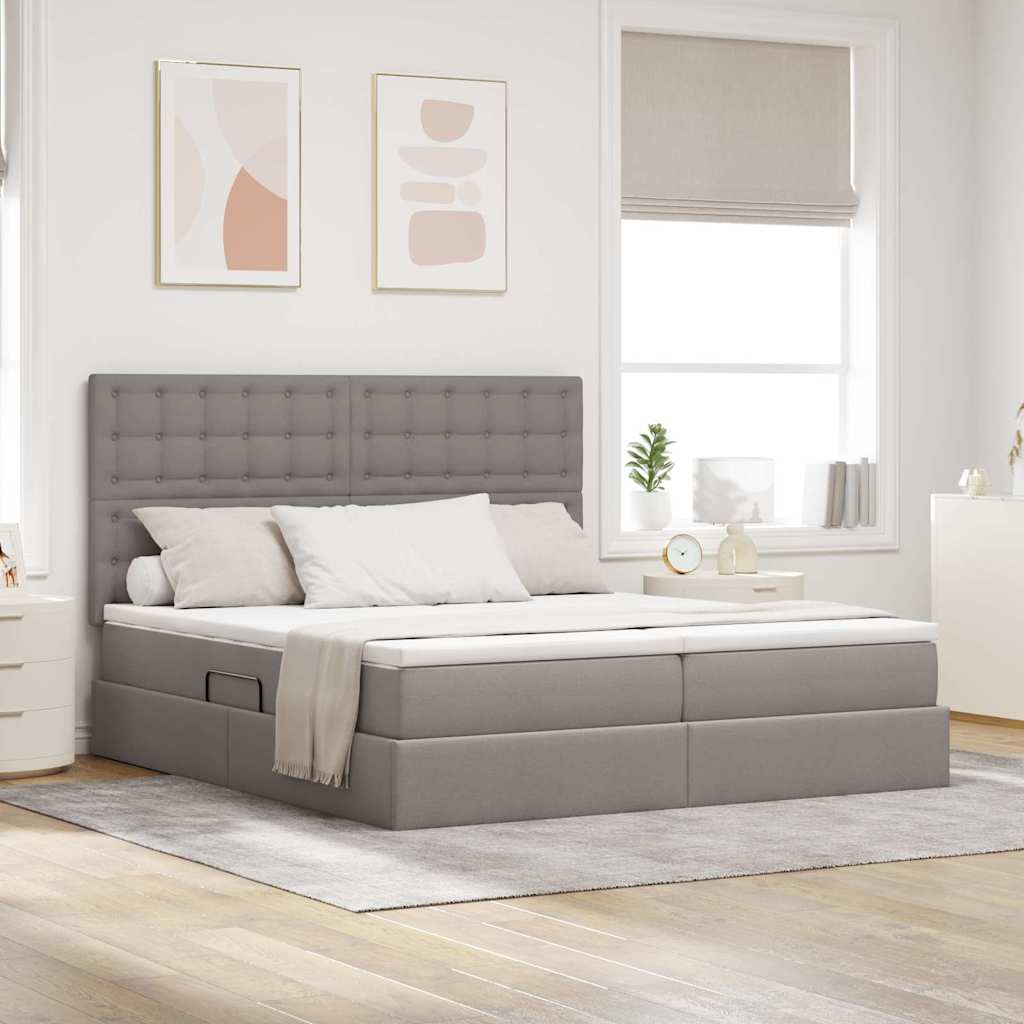 Krevet s od storage Sivo-smeđa 180 x 200 cm Lažna koža
