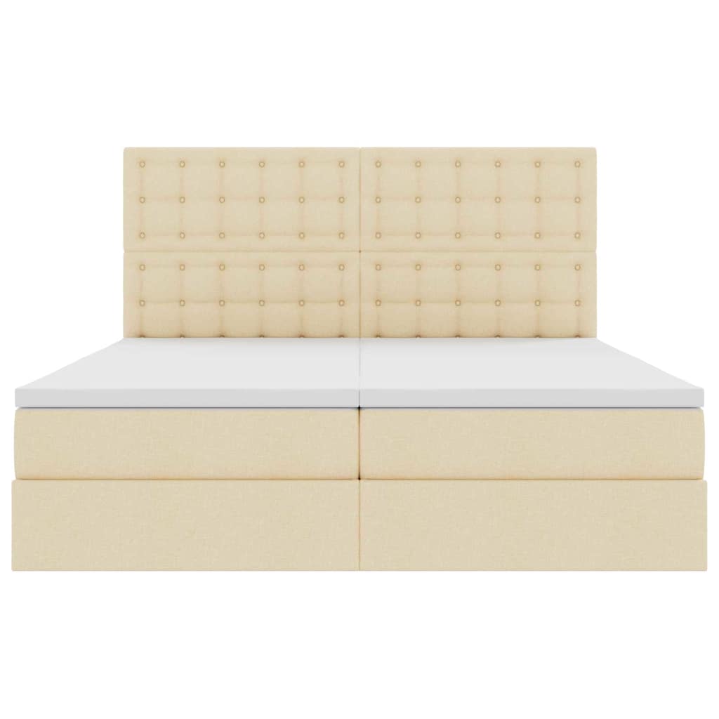 Krevet s od storage s uzglavljem Krema 180 x 200 cm Lažna koža