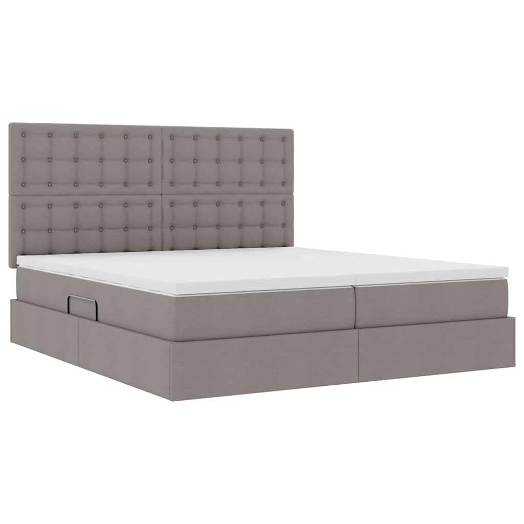 Krevet s od storage Sivo-smeđa 200 x 200 cm Lažna koža