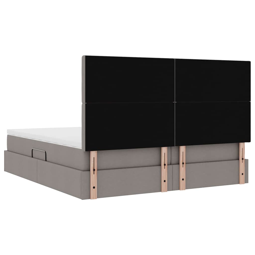 Krevet s od storage Sivo-smeđa 200 x 200 cm Lažna koža