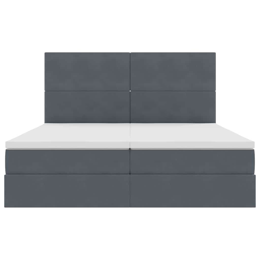 Krevet s od storage s madracem Tamno siva 200 x 200 cm Baršun
