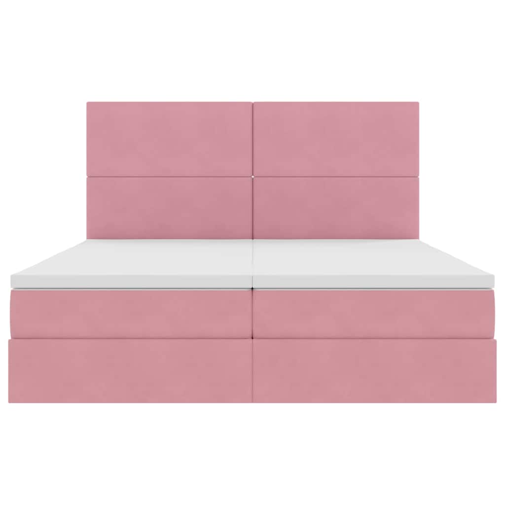 Krevet s od storage s madracem Ružičasta 200 x 200 cm Baršun