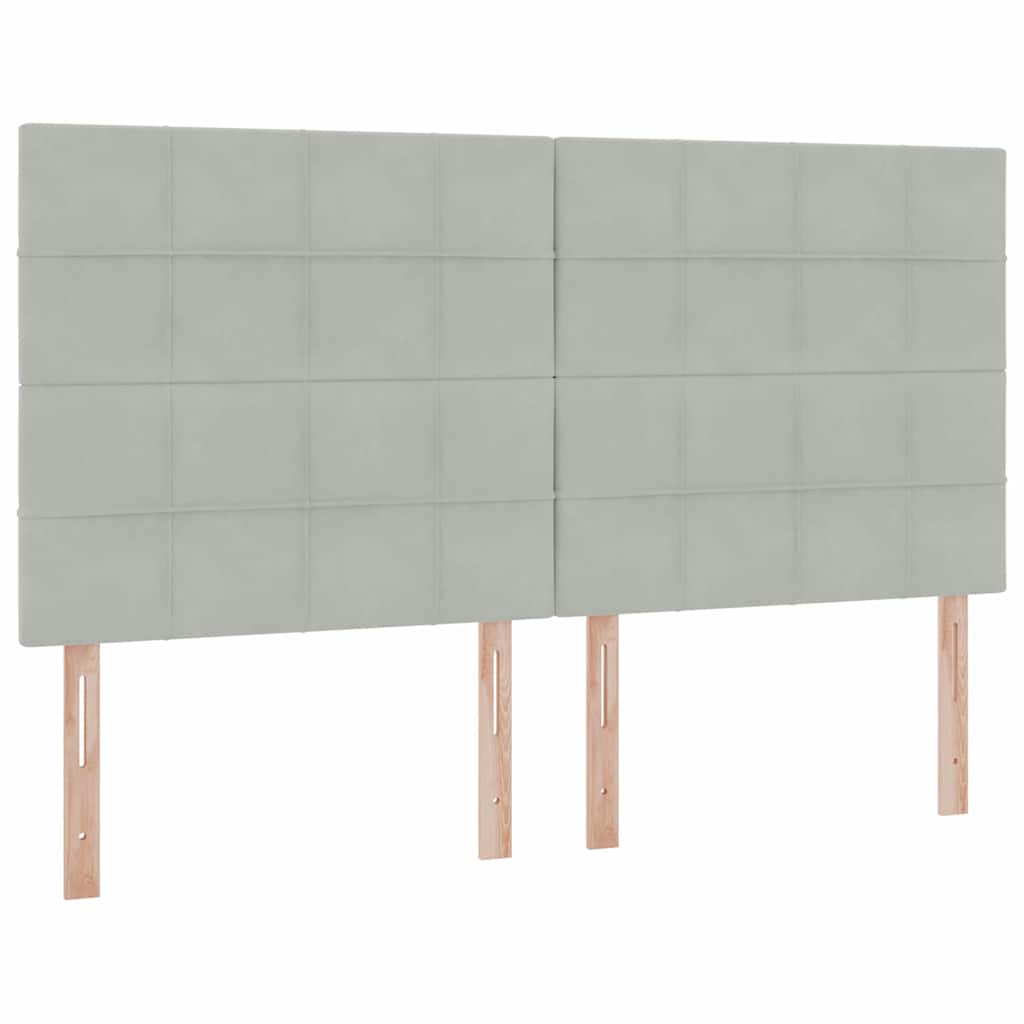 Krevet s od storage Svijetlo siva 200 x 200 cm Baršun