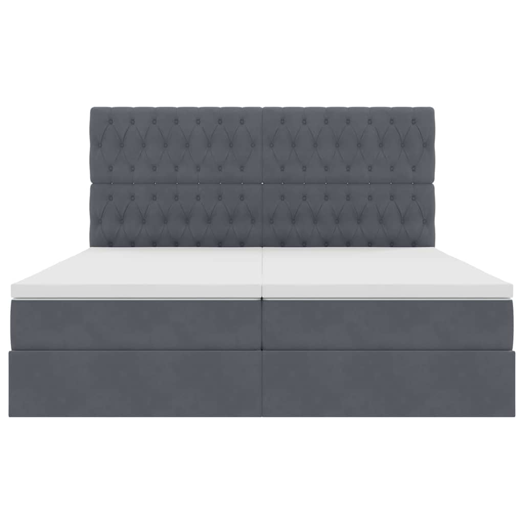 Krevet s od storage s madracem Tamno siva 180 x 200 cm Baršun