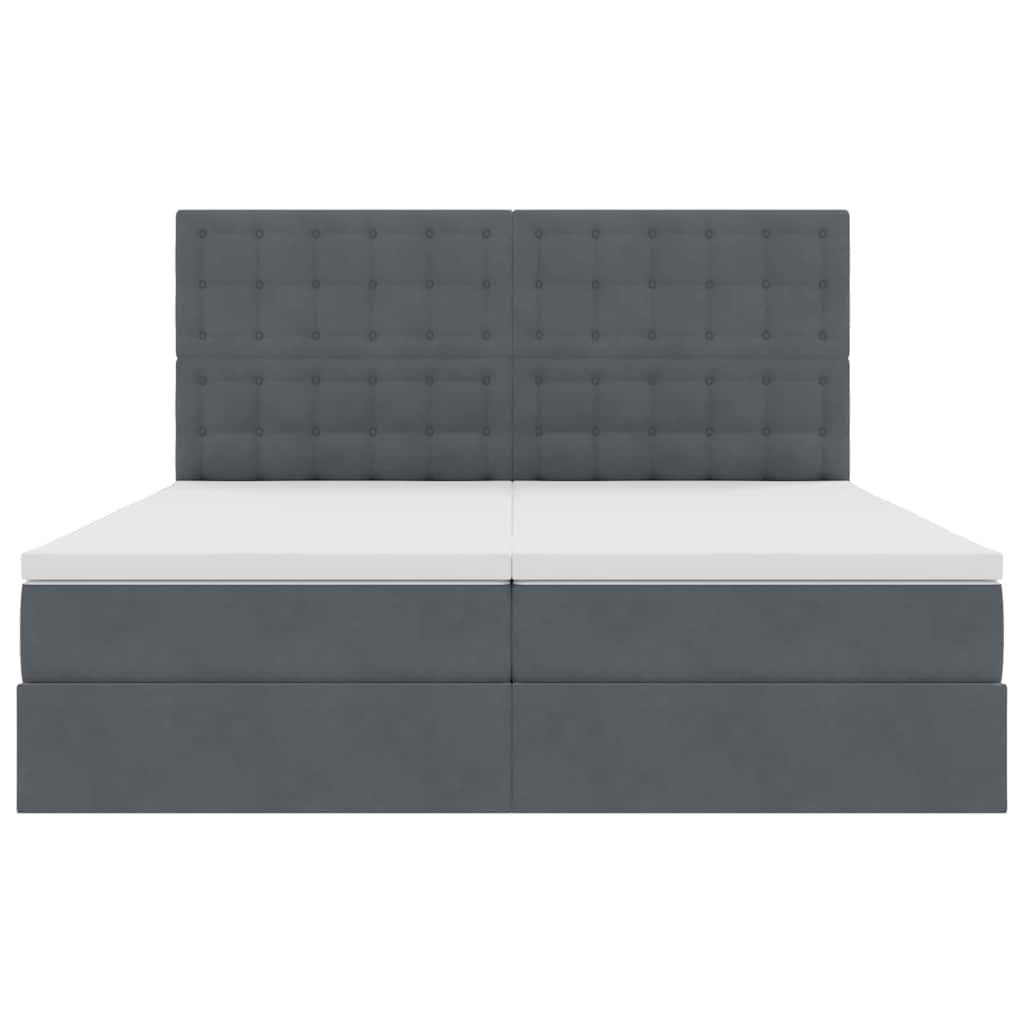 Krevet s od storage s madracem Tamno siva 180 x 200 cm Baršun