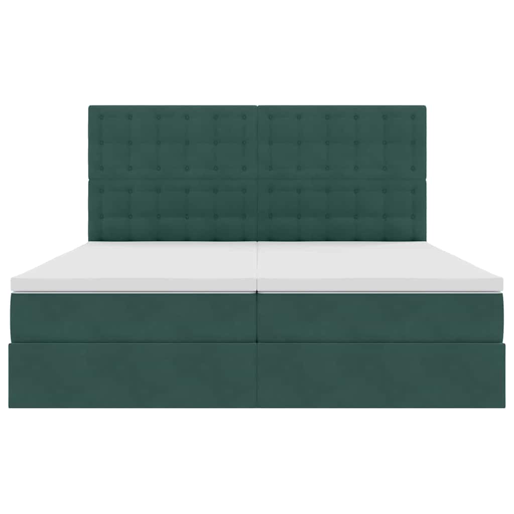 Krevet s od storage s madracem Tamnozelena 180 x 200 cm Baršun